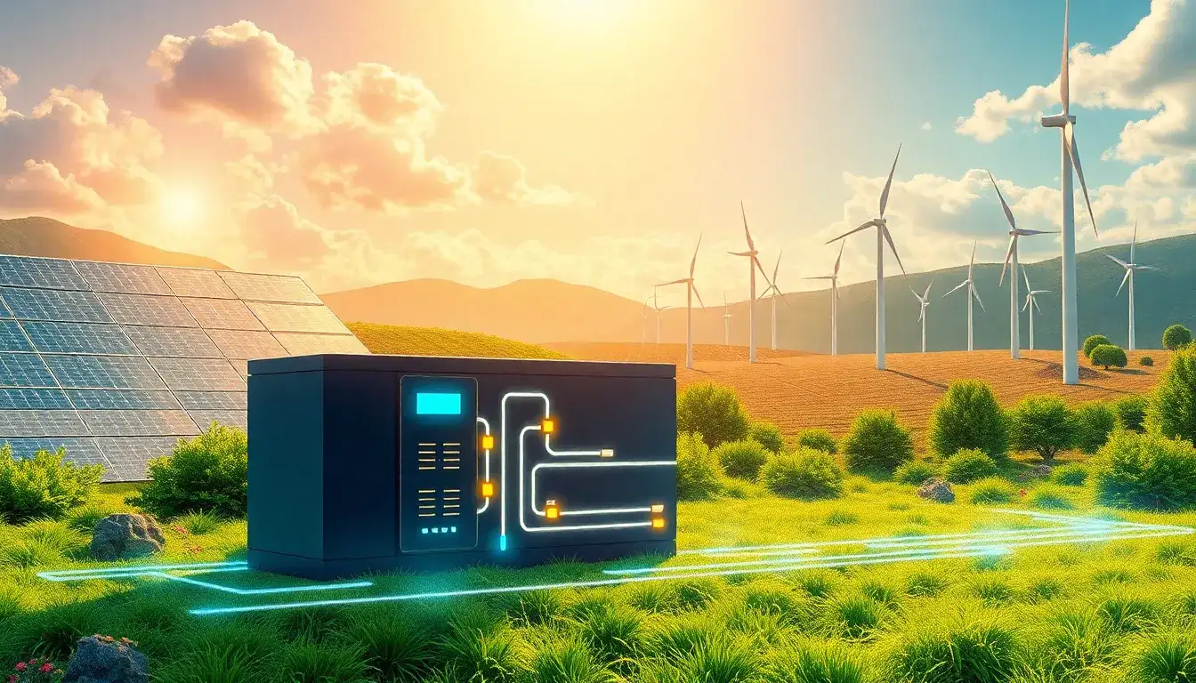 How does battery storage interact with renewable energy sources