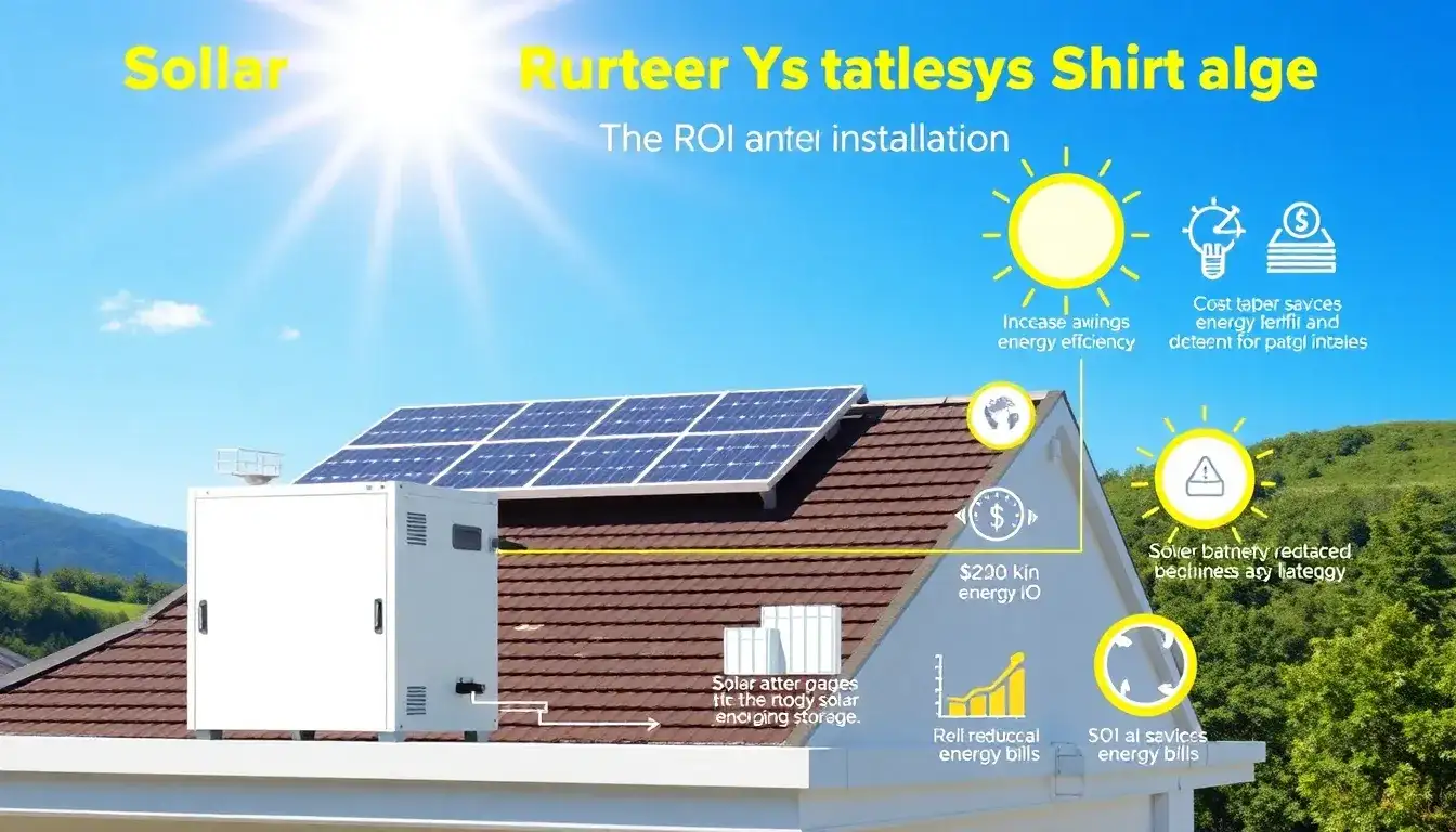 How does battery storage impact the overall ROI of a solar panel system