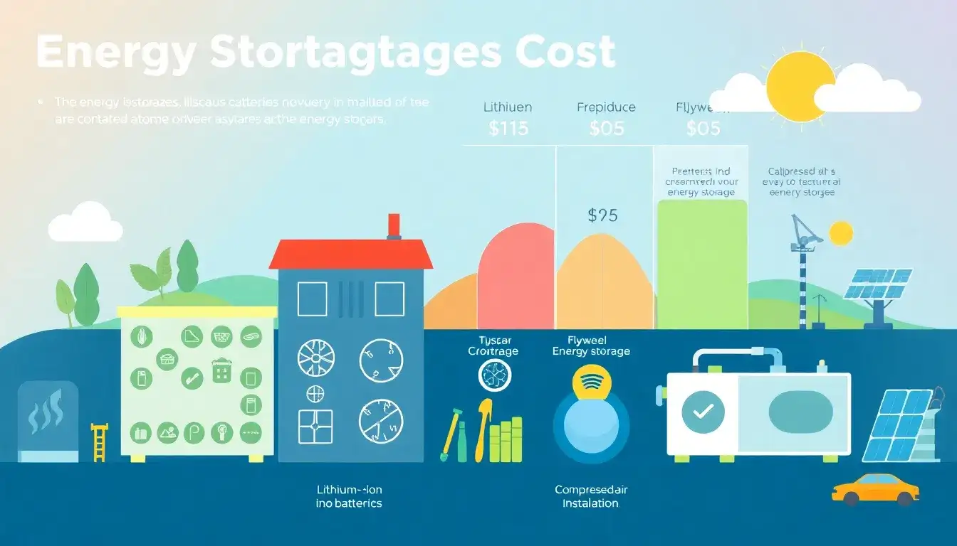 How do installation costs vary for different types of energy storage systems