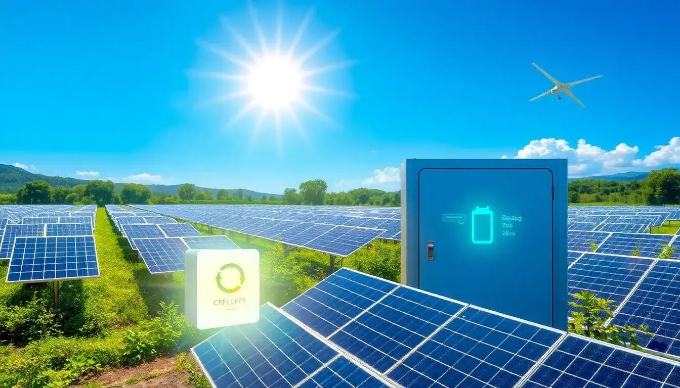 How does battery storage help in overcoming the intermittency of solar energy