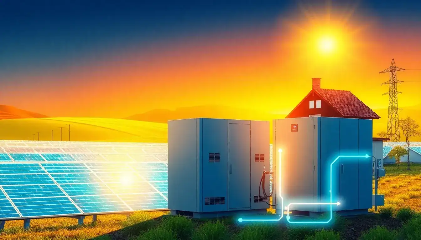 How does battery storage help in reducing the reliance on grid power during low sunlight periods