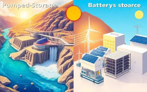 How does pumped hydro storage compare to battery storage for solar energy