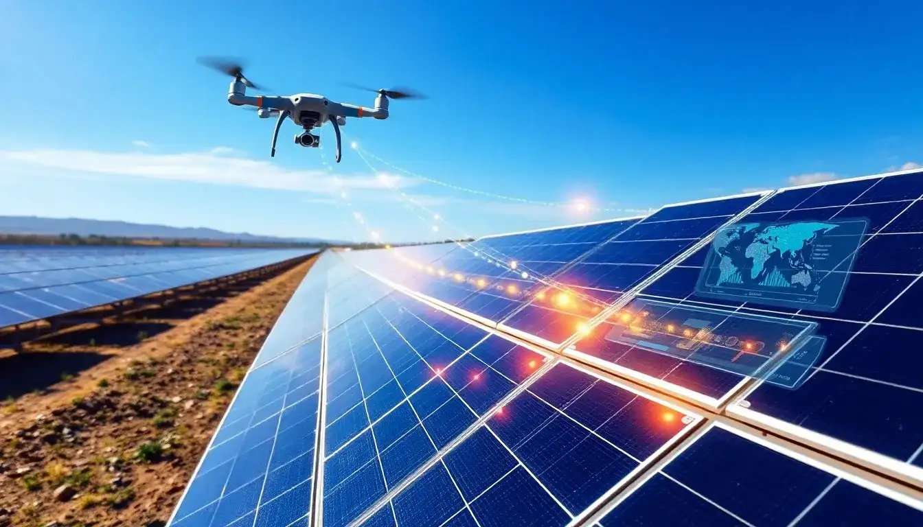 How does IoT technology help in detecting early signs of damage in solar panels