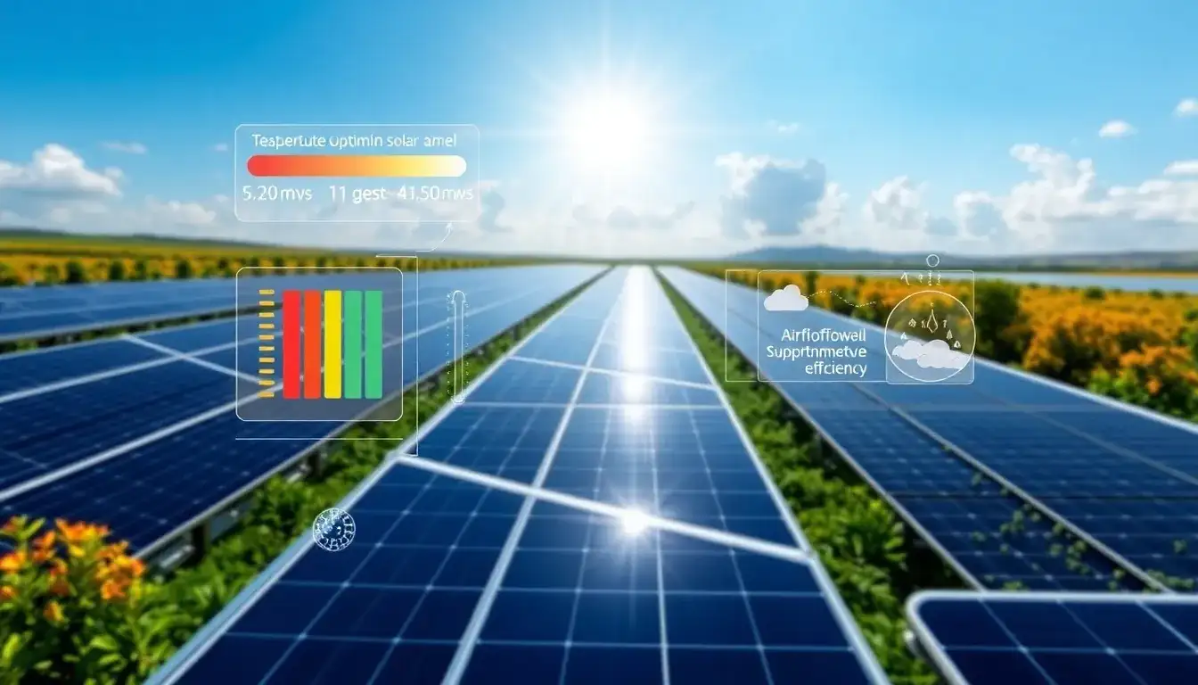 How do temperature sensors optimize solar panel performance