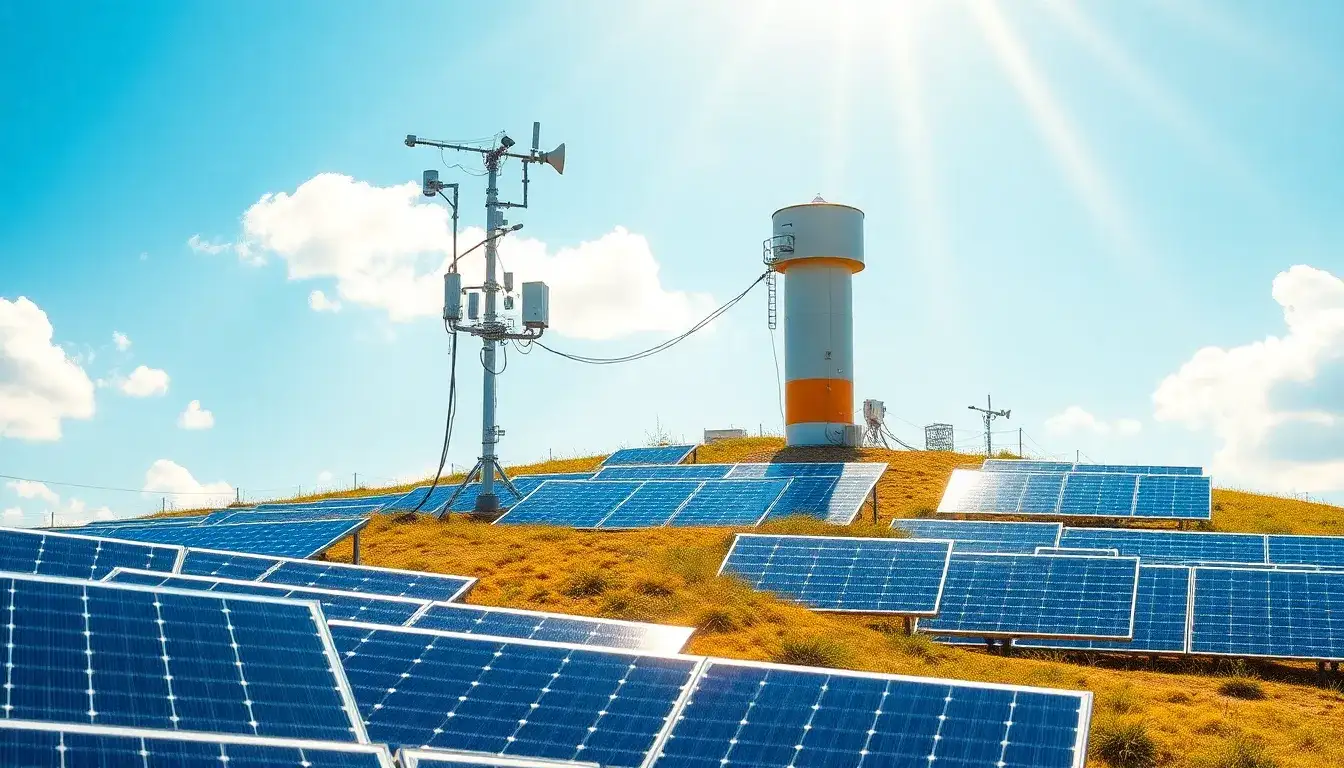 What role do weather stations play in solar panel monitoring