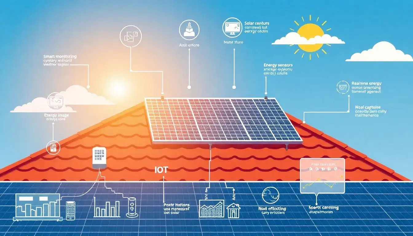 How does IoT improve the efficiency of solar panels