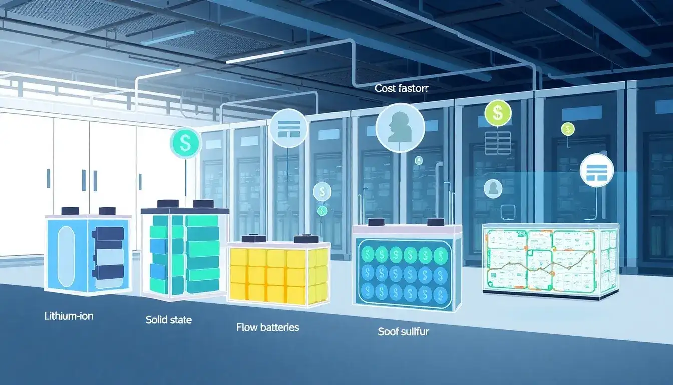 How do different battery technologies impact the overall cost of energy storage systems