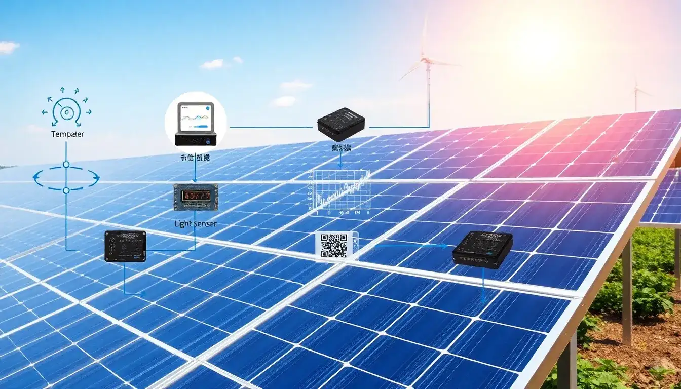 What types of sensors are most commonly used in solar panel monitoring