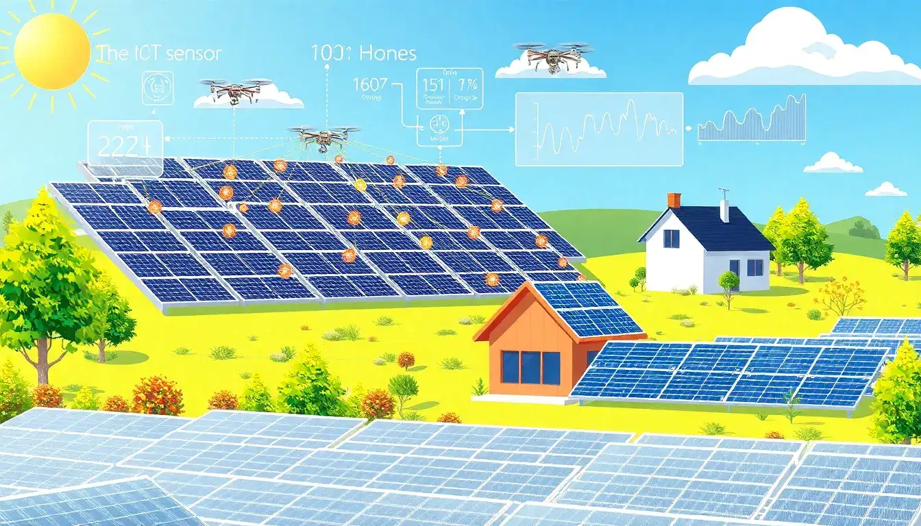 How does real-time data from IoT sensors help in maintaining solar panels