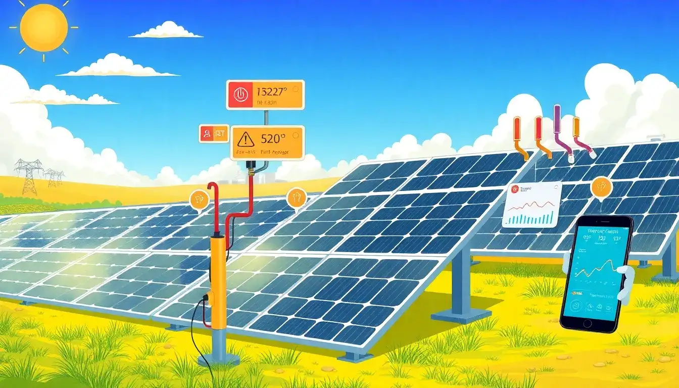 How does IoT technology detect early signs of solar panel failure