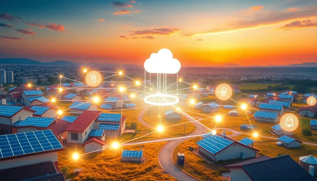 How does IoT technology handle data from multiple solar panels