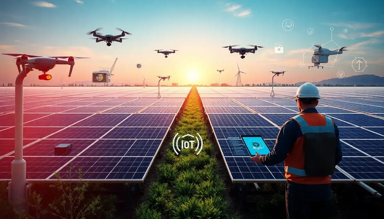 What are the main challenges in implementing IoT for solar panel maintenance