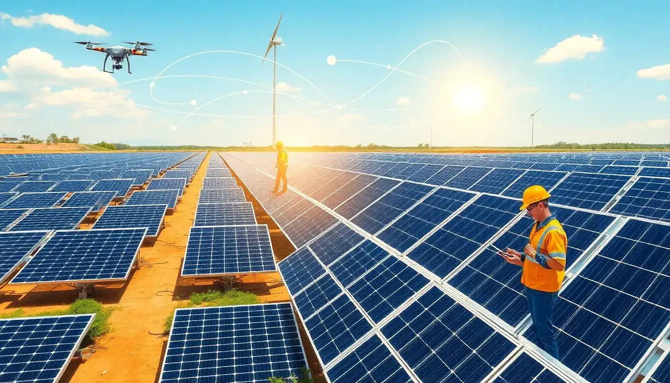 How does IoT improve the efficiency of solar panel maintenance