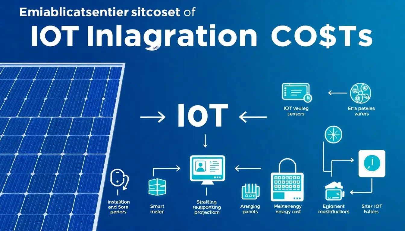 What are the initial costs associated with IoT integration in solar energy systems