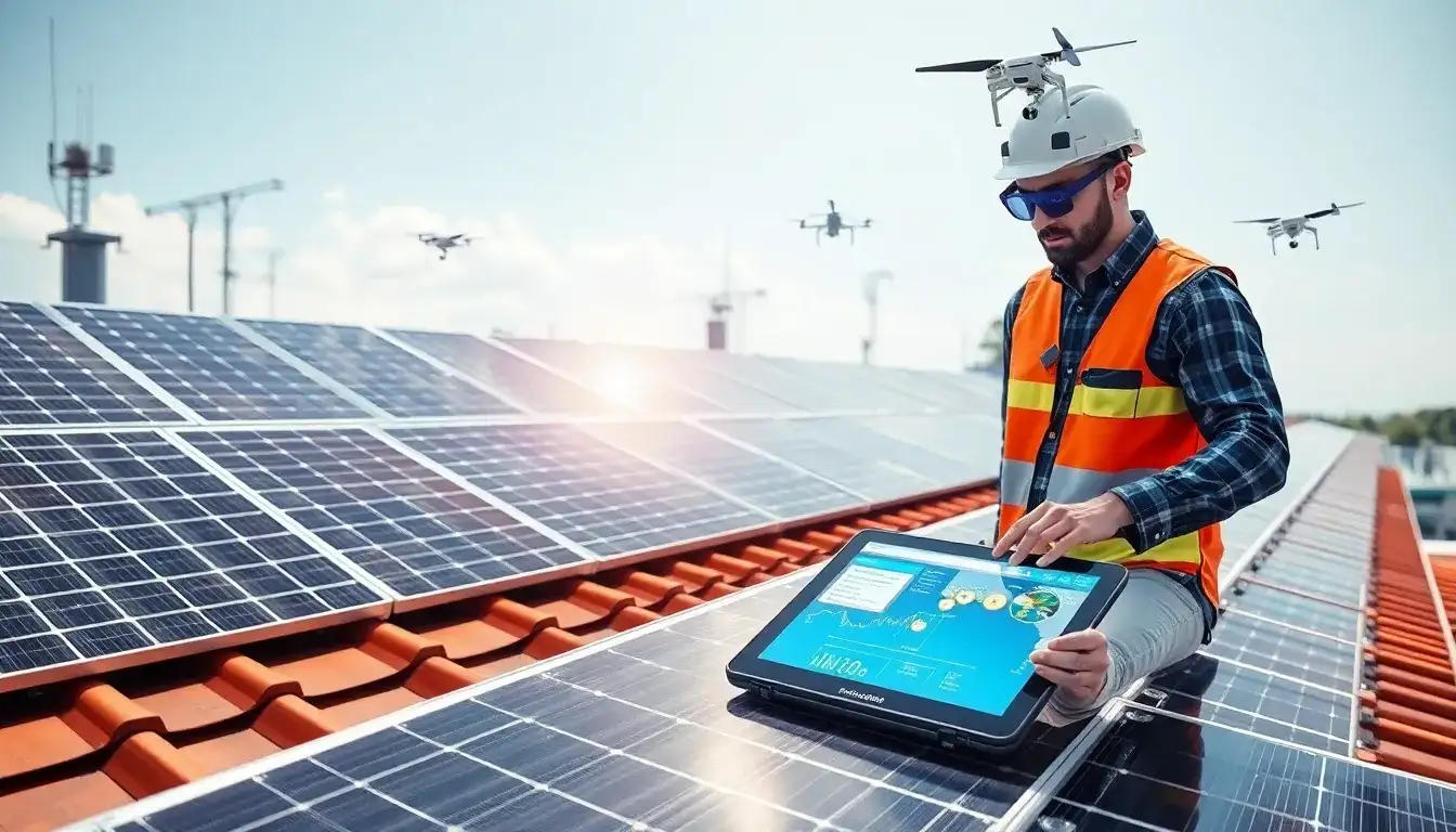 How does IoT integration affect the maintenance requirements of solar energy systems