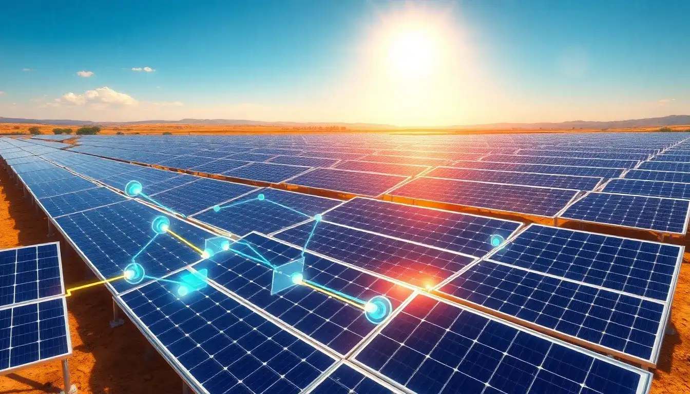 How does IoT technology help in optimizing energy production from solar panels