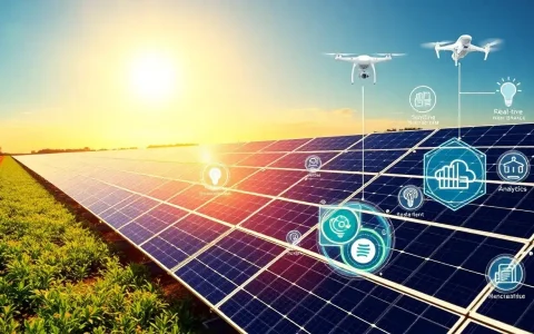 What specific IoT components are essential for optimizing solar energy systems
