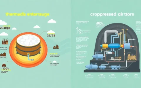 How do the costs of thermal energy storage compare to compressed air energy storage
