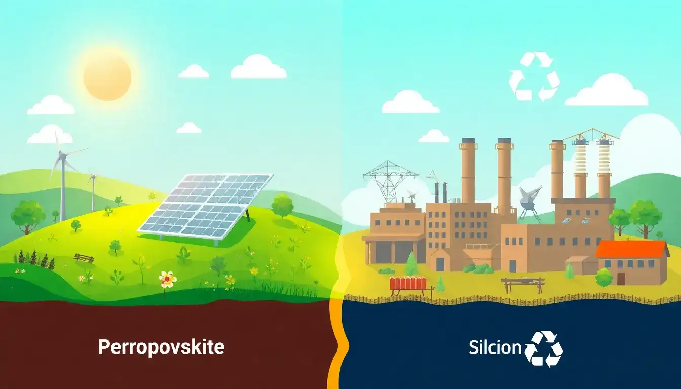 How do perovskite solar panels compare to traditional silicon panels in terms of environmental impact