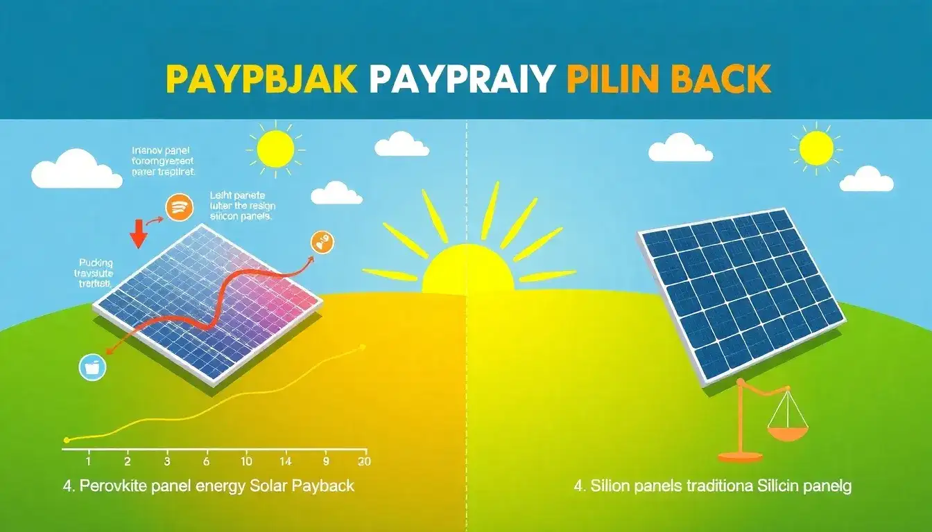 How does the energy payback period of perovskite solar panels compare to silicon panels