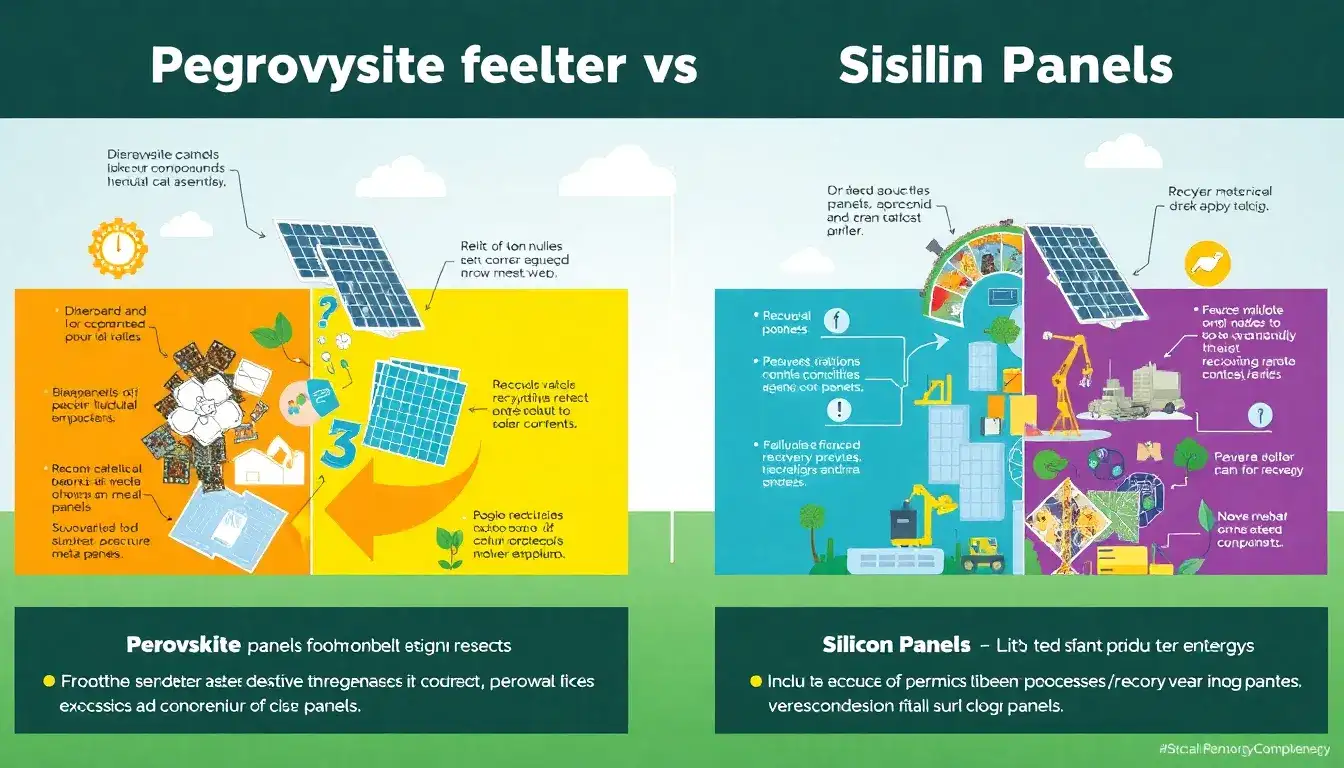 How does the recycling process of perovskite solar panels differ from that of silicon panels