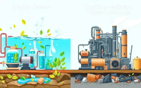 How does the water-based recycling method compare to traditional solvent-based methods