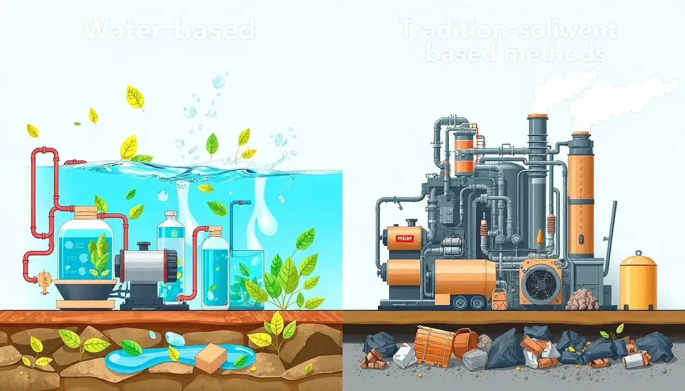 How does the water-based recycling method compare to traditional solvent-based methods