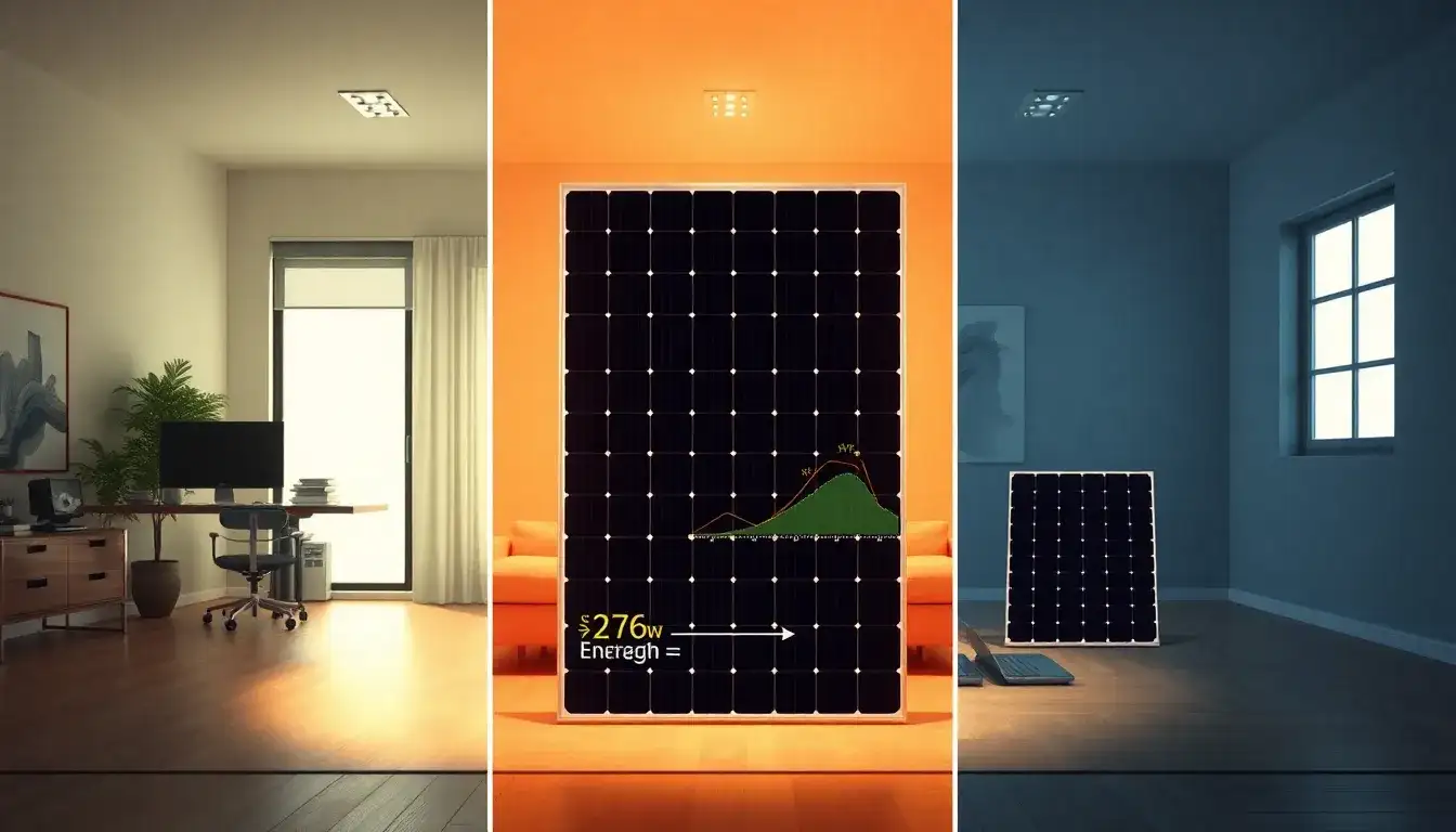 How efficient are perovskite solar panels under different indoor lighting conditions