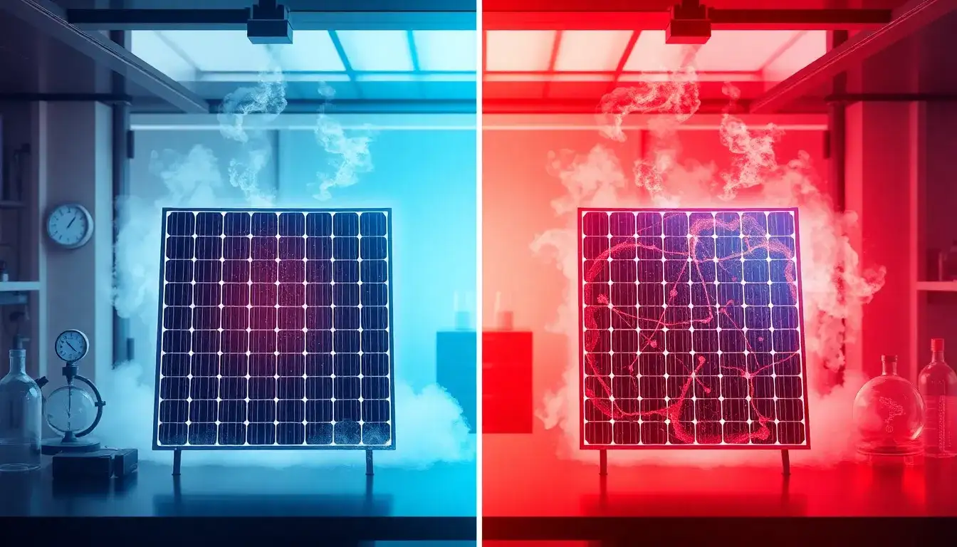 How does humidity affect the performance of perovskite solar panels indoors