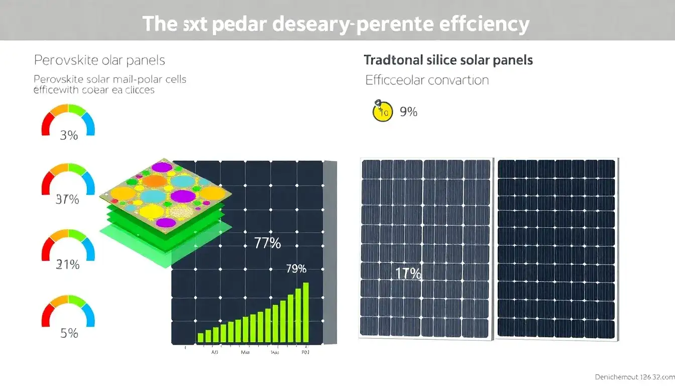 How do perovskite solar panels compare to traditional solar panels in terms of efficiency