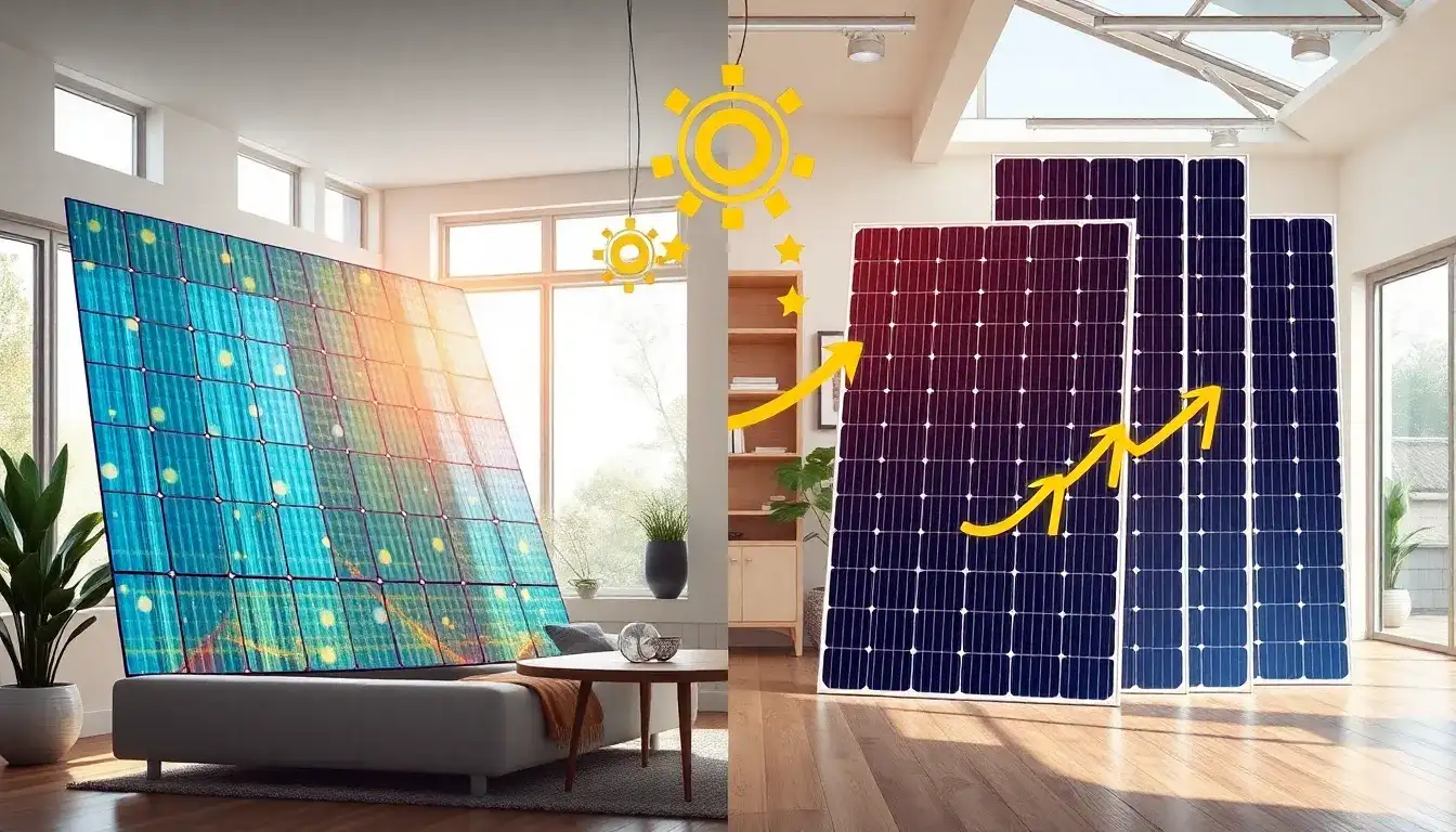 What are the main advantages of perovskite solar panels over traditional ones in indoor settings
