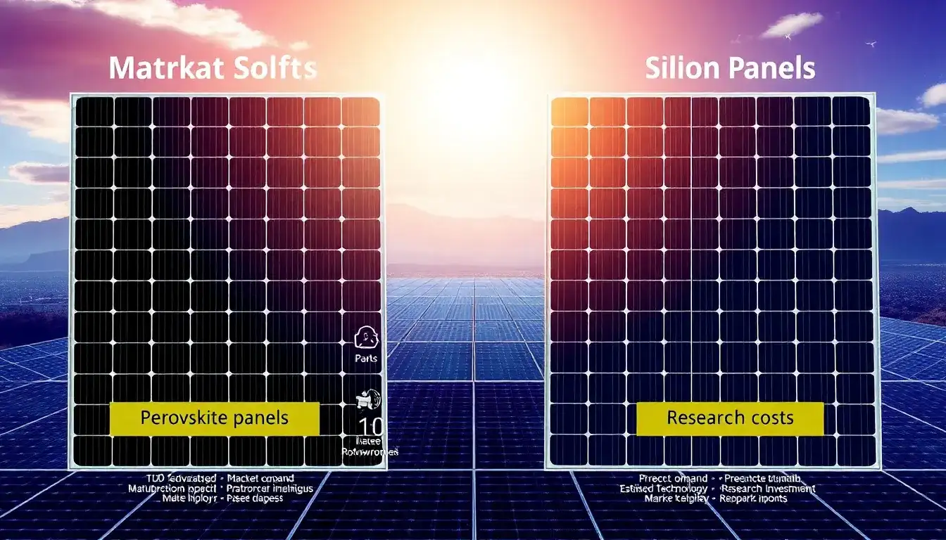 What are the main factors driving the cost difference between perovskite and silicon solar panels