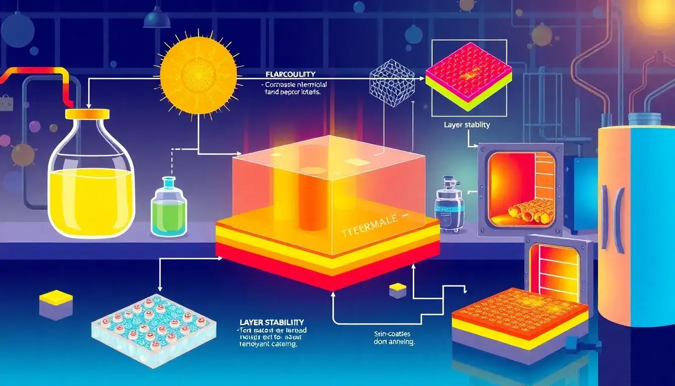 How does the fabrication process affect the thermal stability of perovskite solar cells