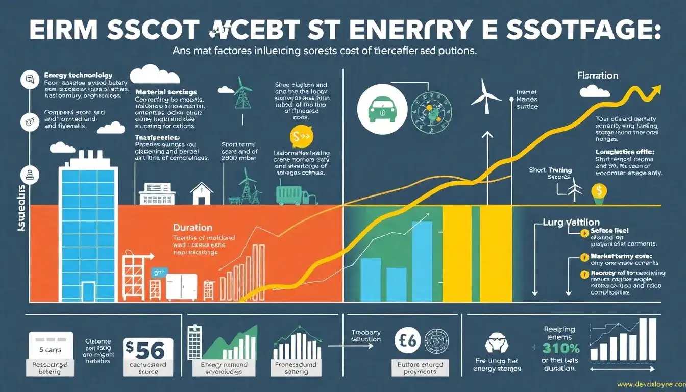 What are the main factors influencing the cost of energy storage over different durations
