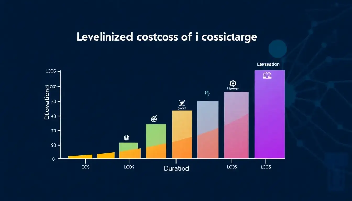 How does the levelized cost of storage (LCOS) change with increasing duration