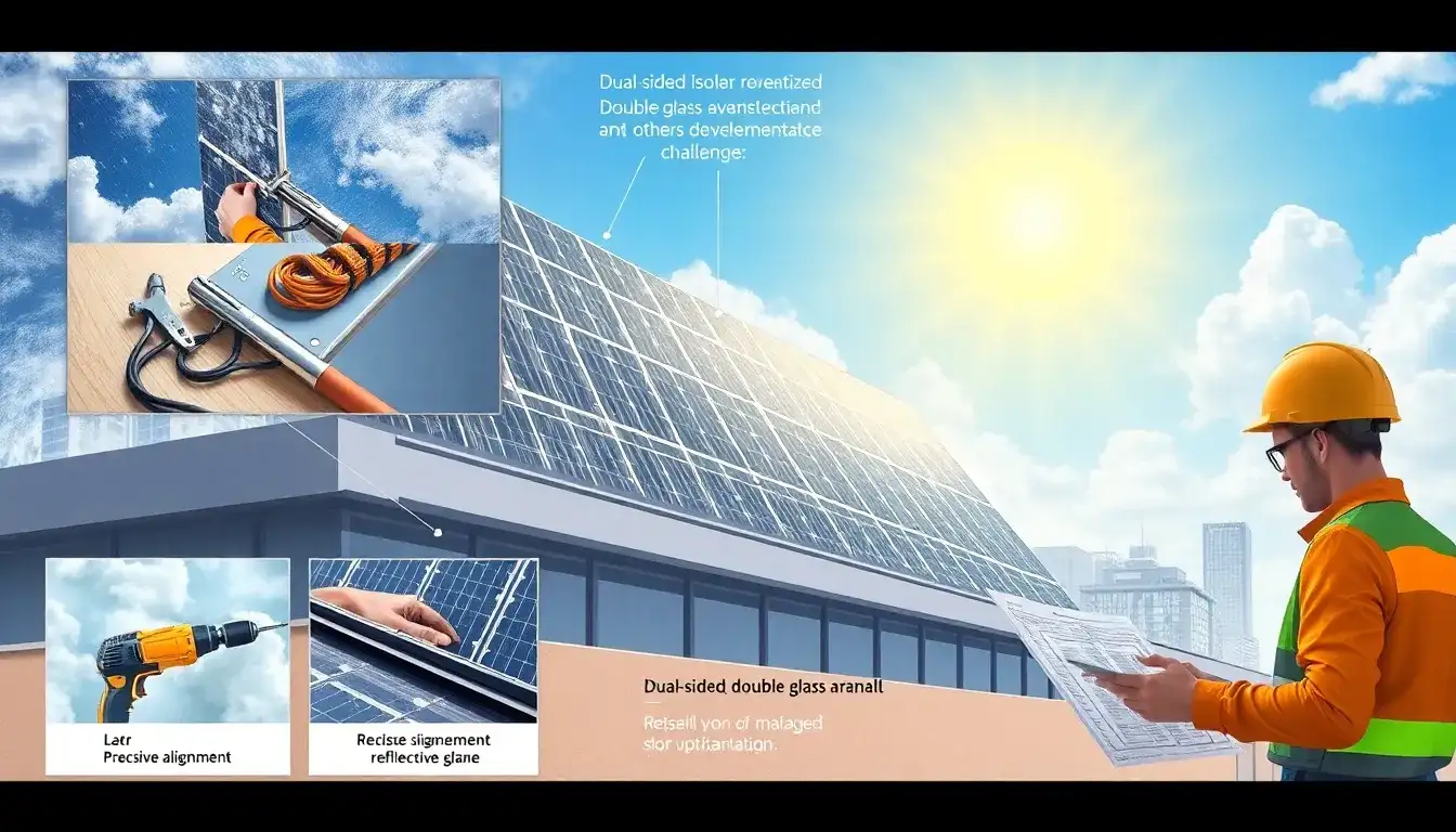 Are there any specific installation challenges associated with double-glass bifacial solar panels