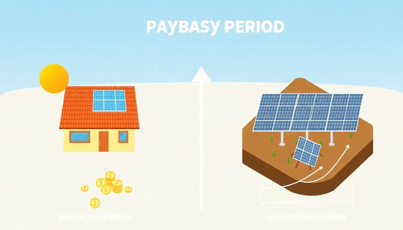 How does the payback period of bifacial solar panels differ from that of traditional panels