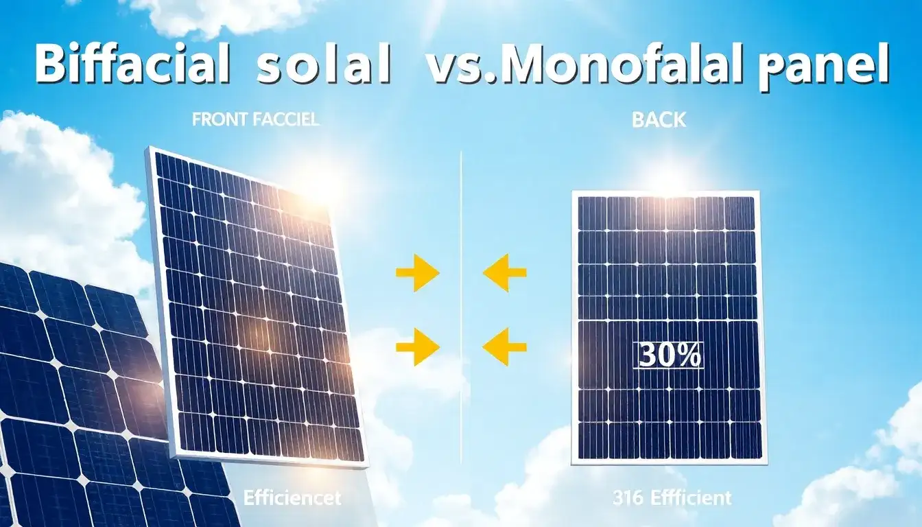 How do bifacial solar panels compare to monofacial panels in terms of efficiency