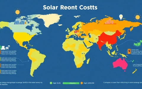How do different countries' tariff policies compare in terms of impact on solar energy costs