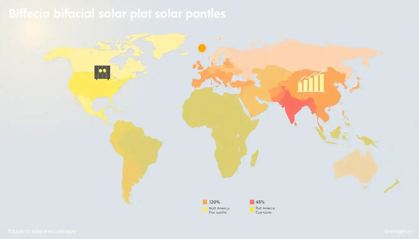 Which regions have the highest adoption rates of bifacial solar panels