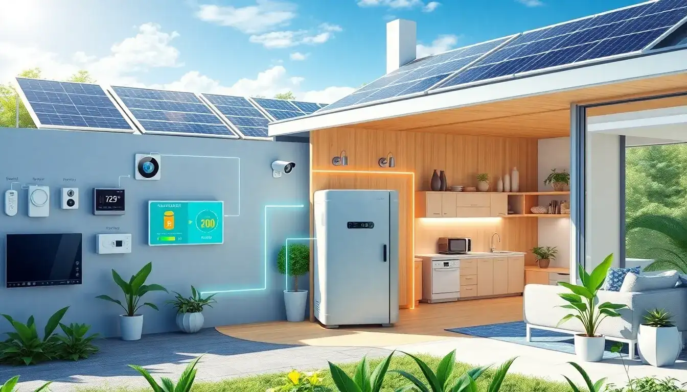 How does the integration of smart home technologies with battery storage systems work