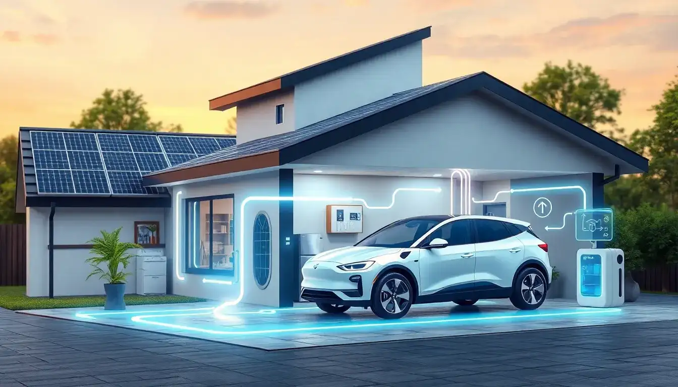 What role does Vehicle-to-Home (V2H) technology play in home energy storage