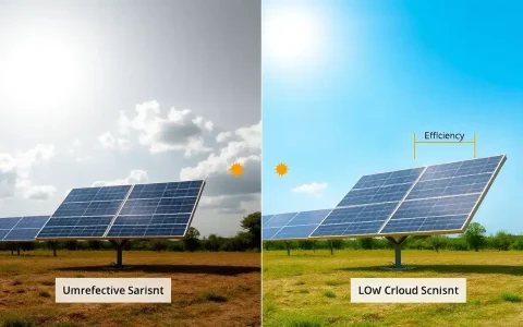 How does cloud density affect the efficiency of bifacial solar panels