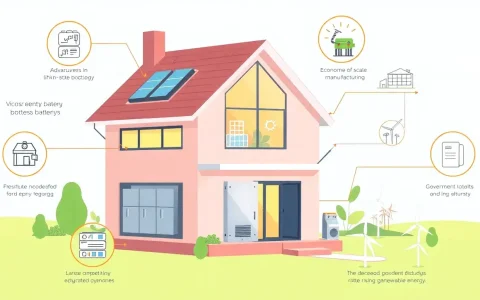 What are the main factors driving the decrease in battery costs for home energy storage