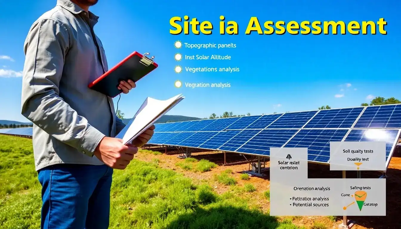 What are the key factors to consider during a site assessment for bifacial solar panels