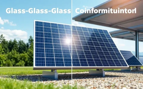 How does the glass-glass configuration of bifacial panels protect against environmental factors