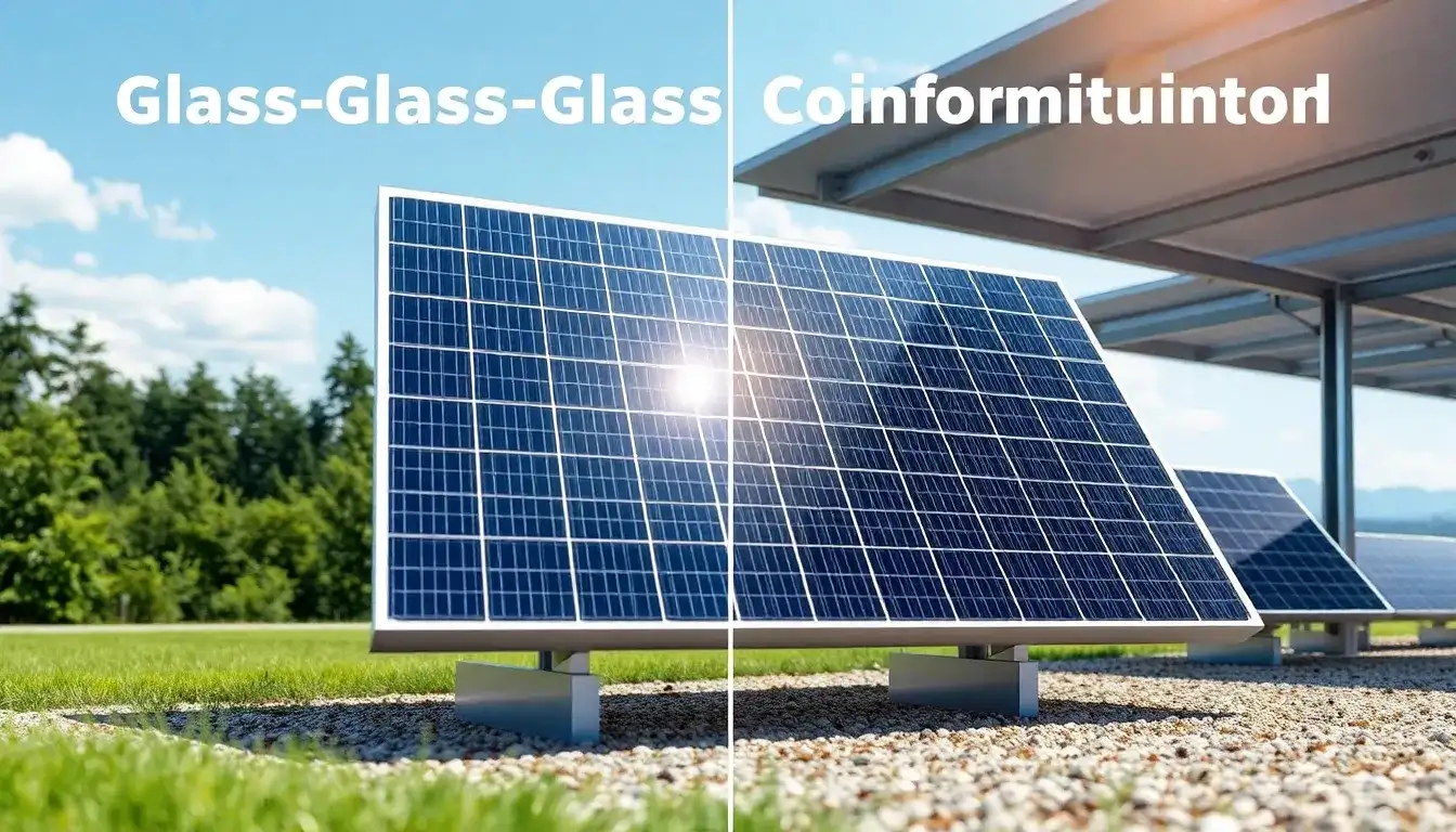 How does the glass-glass configuration of bifacial panels protect against environmental factors