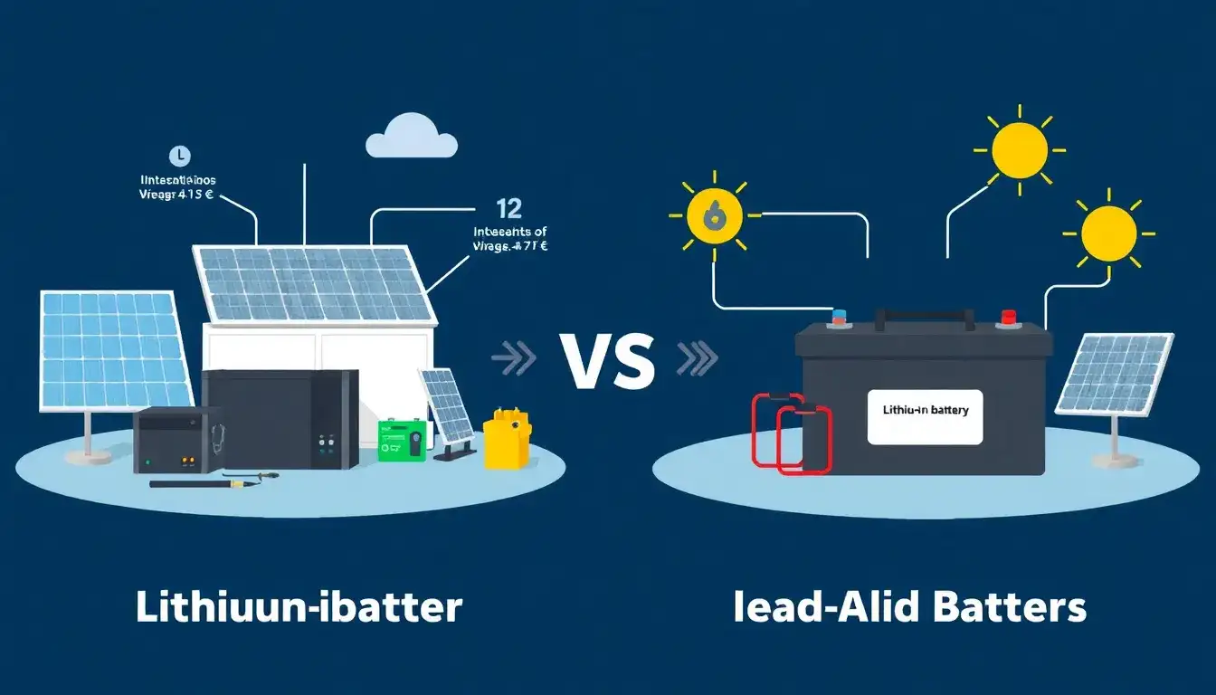What are the benefits of using lithium-ion batteries over lead-acid batteries in solar systems