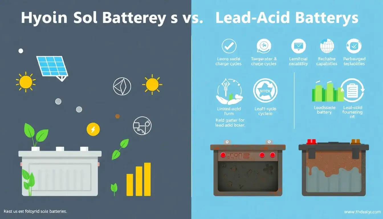 How do the lifespans of hybrid solar batteries compare to lead-acid batteries