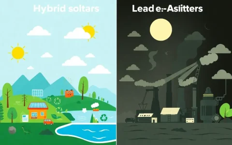 What are the environmental impacts of hybrid solar batteries compared to lead-acid batteries